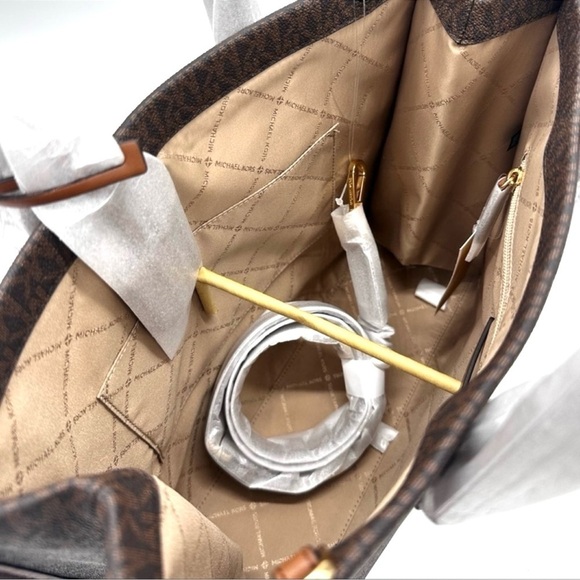 Michael Kors Medium Mirella Tote Bag Brown/Gold - Picture 7 of 11